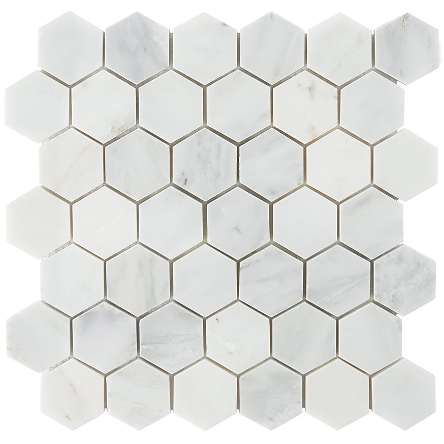 Asian Statuary 2" Hexagon Polished Marble Tile