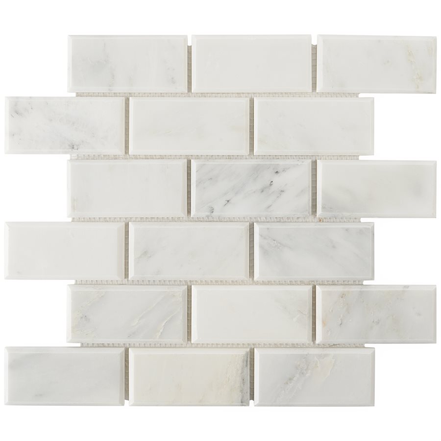 Asian Statuary 2x4 Beveled Edge Polished Marble Tile