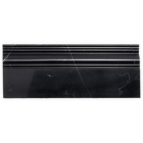 Base Molding Nero Marquina Honed Marble Trim