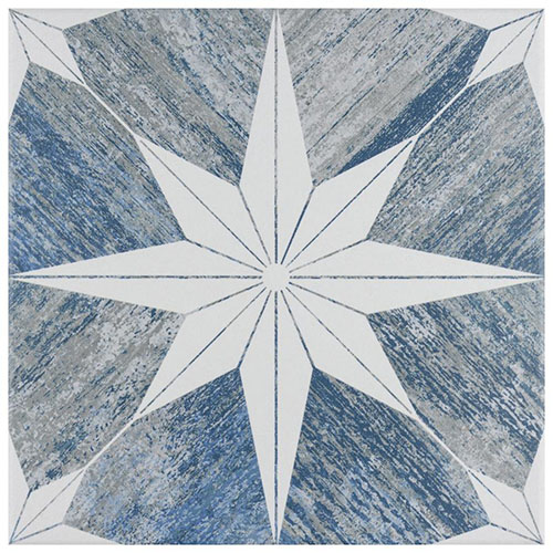 Cassis Stella Blue Day 9-3/4" x 9-3/4" Porcelain Tile