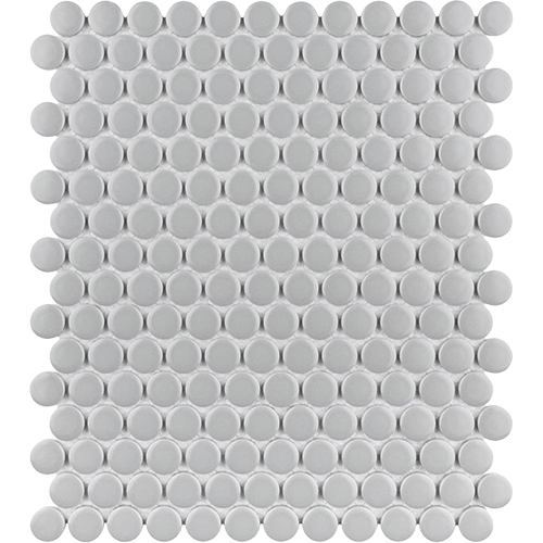 Metro Penny Matte Light Grey Porcelain Mosaic Tile