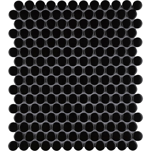 Metro Penny Matte Satin Black Porcelain Mosaic Tile