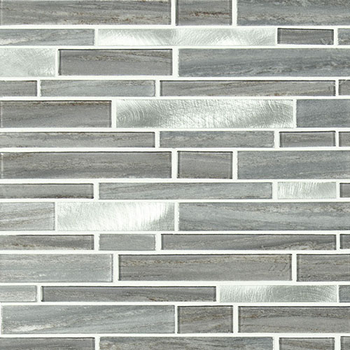 Glass Metal Mosaic sheet tile in Bimini Interlocking