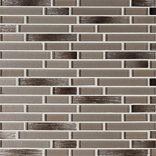 Glass Mosaic sheet tile in Champagne Blend Interlocking