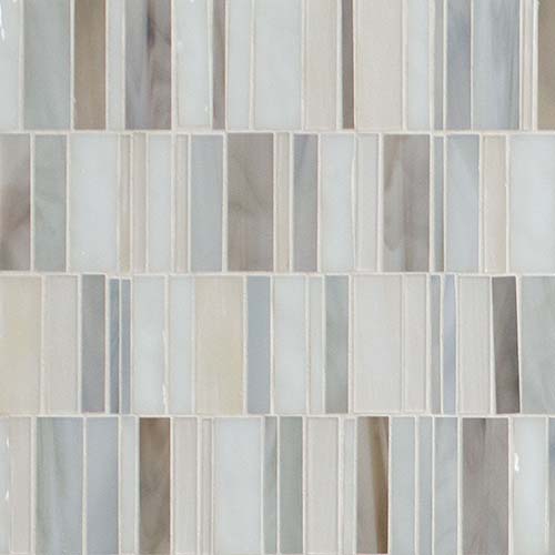 Glass Mosaic sheet tile in Citi Stax Greige