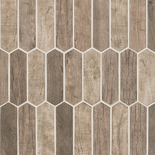 Recycled Glass Mosaic sheet tile in Driftwood Picket