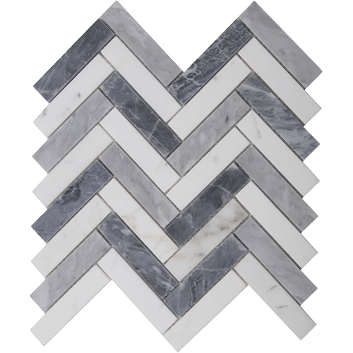 Herringbone Dusk 11.25 x 11.25 Mosaic Tile
