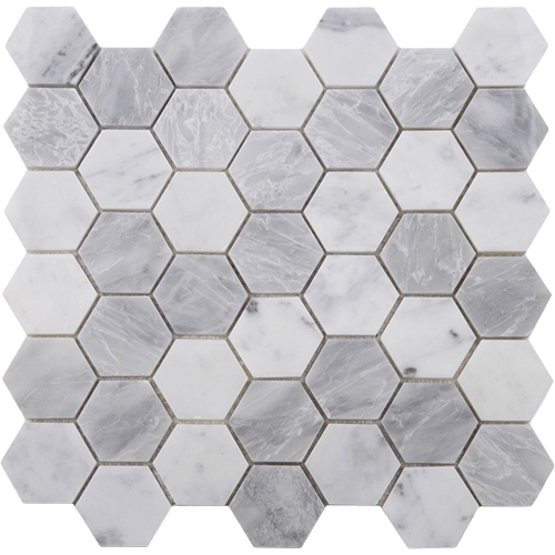 Hexagon City Grey 2 x 2 11.75 x 12 Mosaic Tile