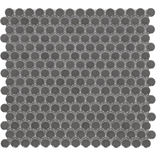 Penny Round Dark Grey Matte 11.5 x 12.25 Mosaic Tile
