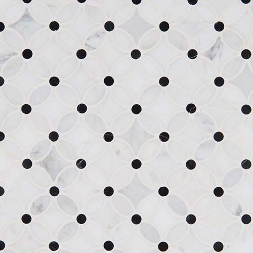 Marble Mosaic sheet tile in Florita Pattern Polished