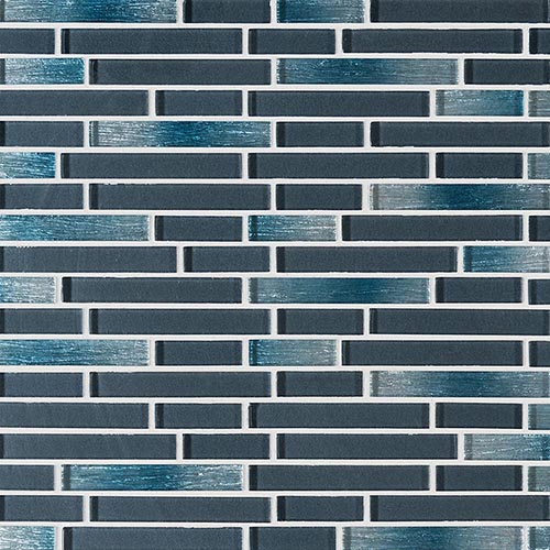 Glass Mosaic sheet tile in Harbor Celeste Interlocking