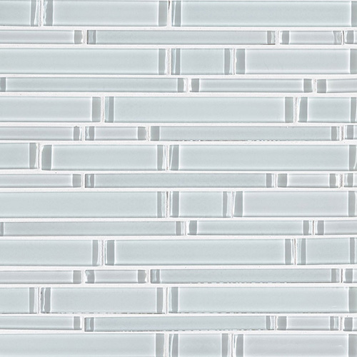Glass Mosaic sheet tile in Ice Interlocking Pattern 8mm