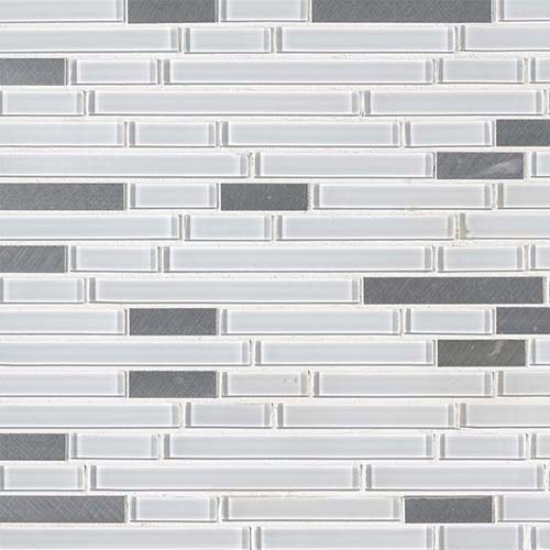 Glass Metal Mosaic sheet tile in Lucid Sky Interlocking