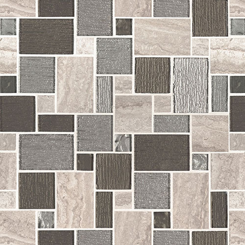 Porcelain Glass Mosaic sheet tile in Lynx Pattern