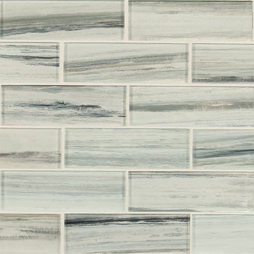 Glass Mosaic sheet tile in Malta Cliffs Subway