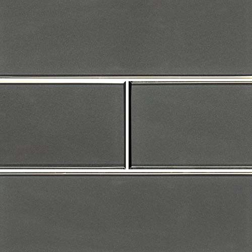 Glass Mosaic tile in Metallic Gray Bevel