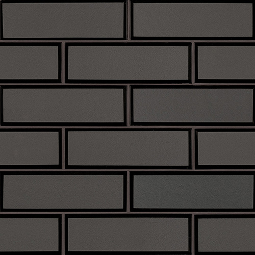 Glass Mosaic sheet tile in Metallic Gray Bevel Subway
