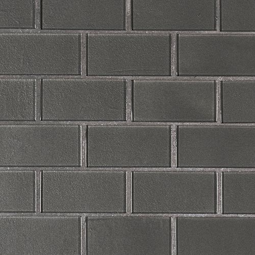 Glass Mosaic sheet tile in Metallic Gray Subway 2x4