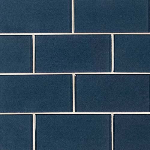 Glass tile in Midnight 3x6