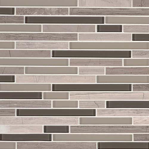 Stone Glass Blend Mosaic sheet tile in Modello Grigio Interlocking