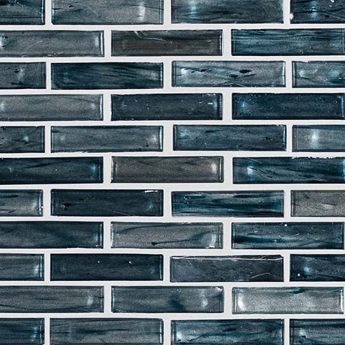 Glass Mosaic sheet tile in Oasis Blast 1x4
