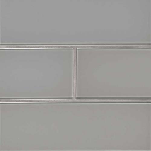 Glass tile in Oyster Gray 4x12