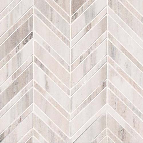 Marble Mosaic sheet tile in Palisandro Chevron