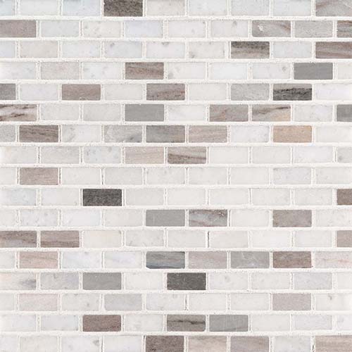 Marble Mosaic sheet tile in Palisandro Mini Brick