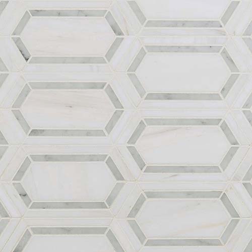 Marble Mosaic sheet tile in Pavilion Picket Polished