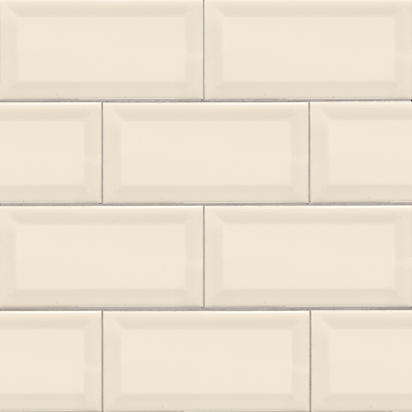 Ceramic tile in Almond Glossy 3x6 Beveled