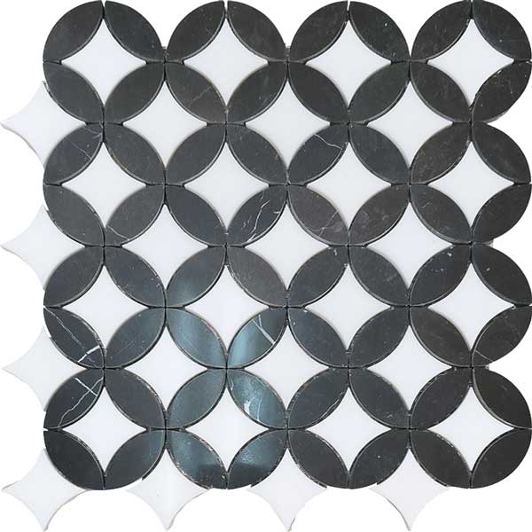 Carrara and Cristali Knottingham Pattern Marble Mosaic