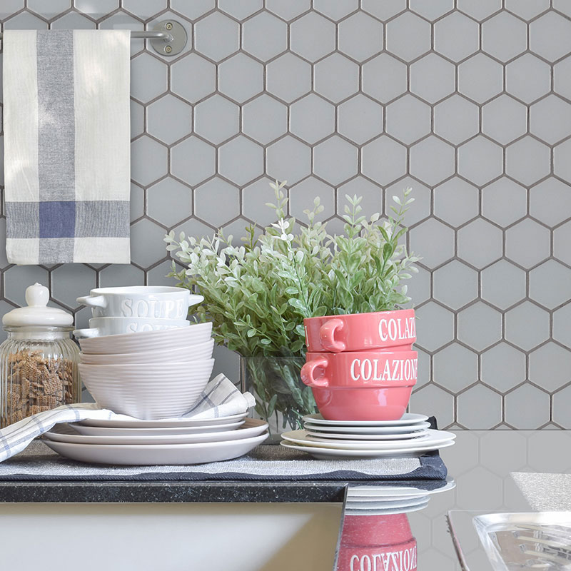 Gray-Matte-2x2-Hex-6mm Gray Matte 2" Hex 6mm sample