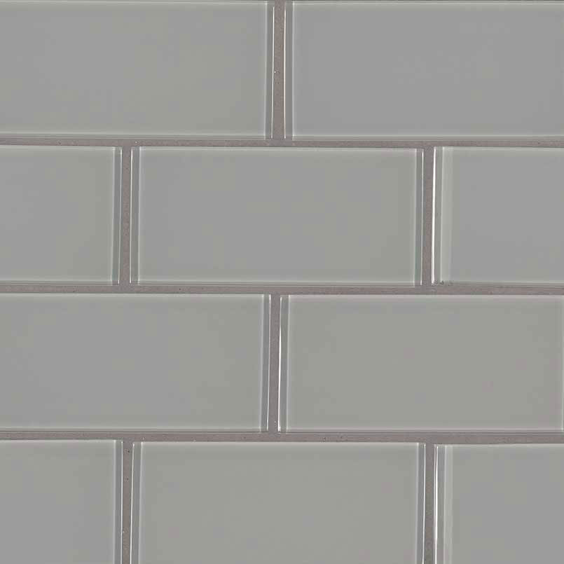 Glass tile in Oyster Gray 3x6