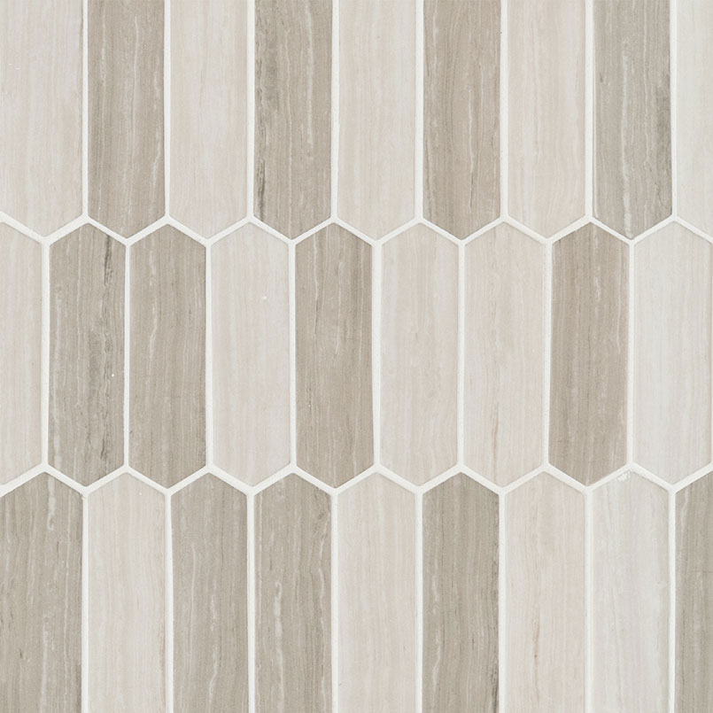 Recycled Glass Mosaic sheet tile in Silva Oak Picket