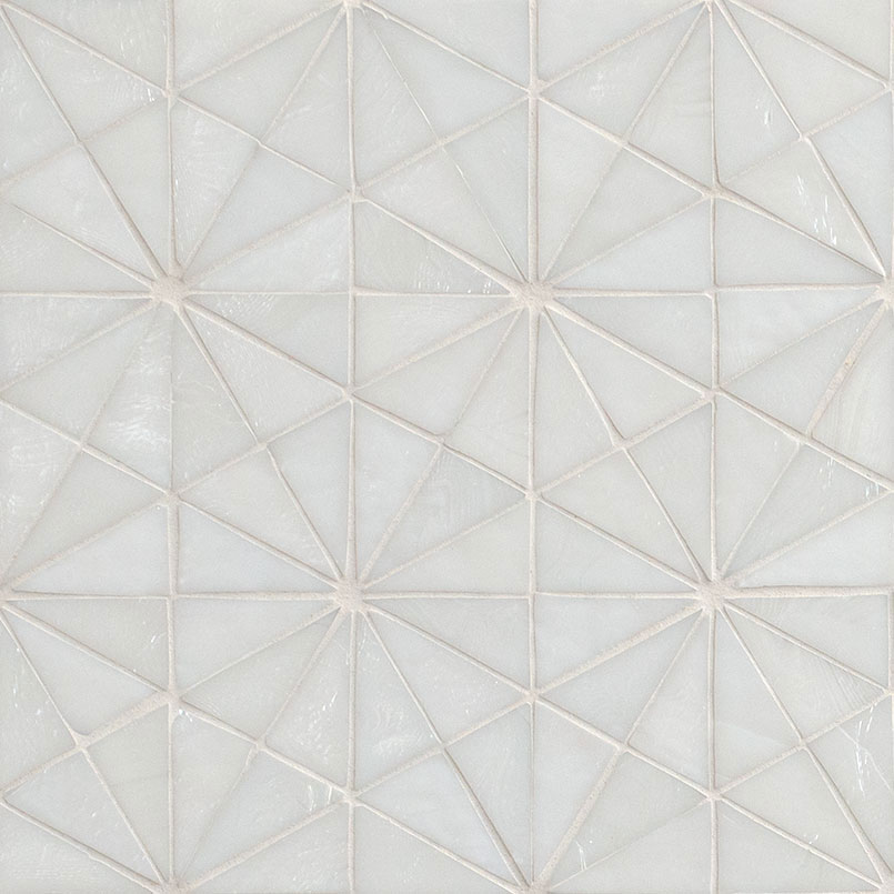 Glass Mosaic sheet tile in Stella Blanca 6mm