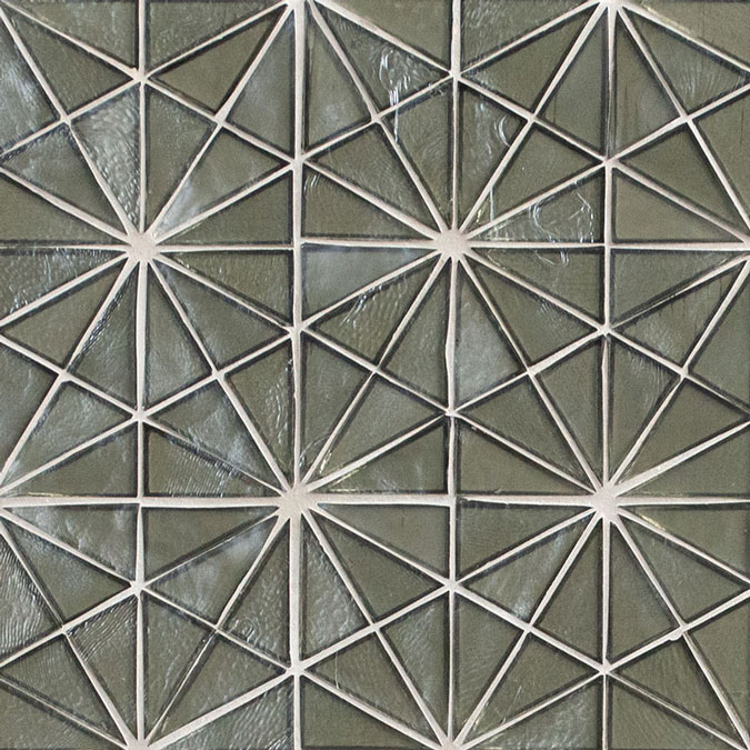 Glass Mosaic sheet tile in Stella Grigia 6mm