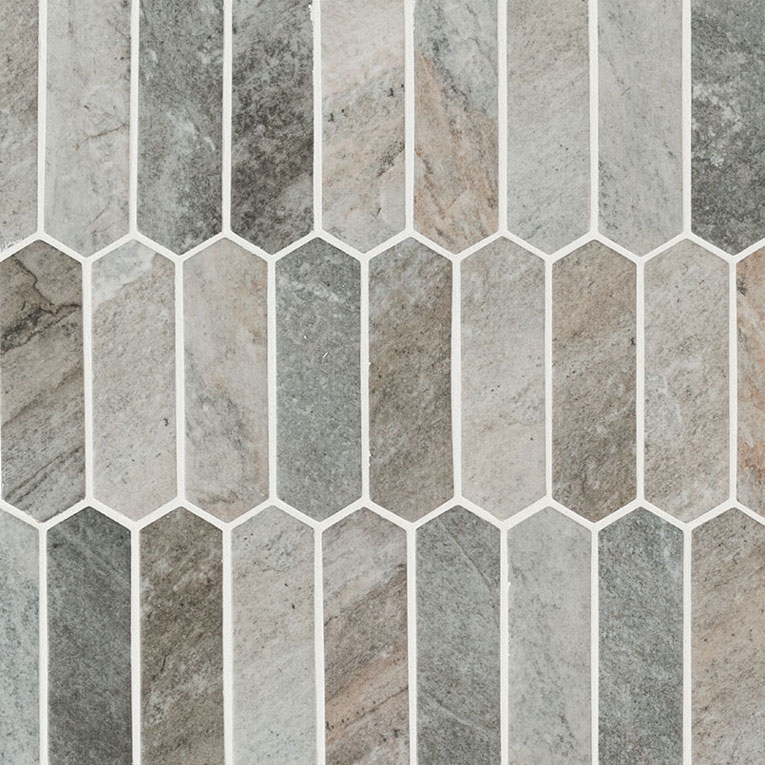 Recycled Glass Mosaic sheet tile in Stonella Picket