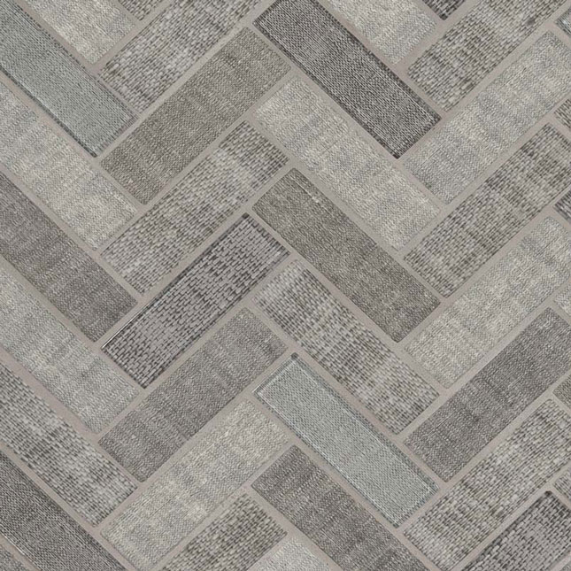 Recycled Glass Mosaic sheet tile in Textalia Herringbone