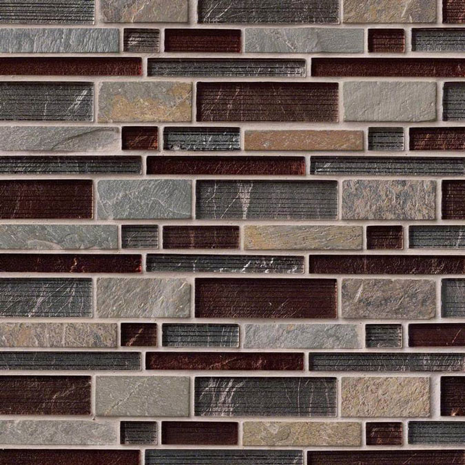 Stone Glass Mosaic sheet tile in Urbano Blend Interlocking