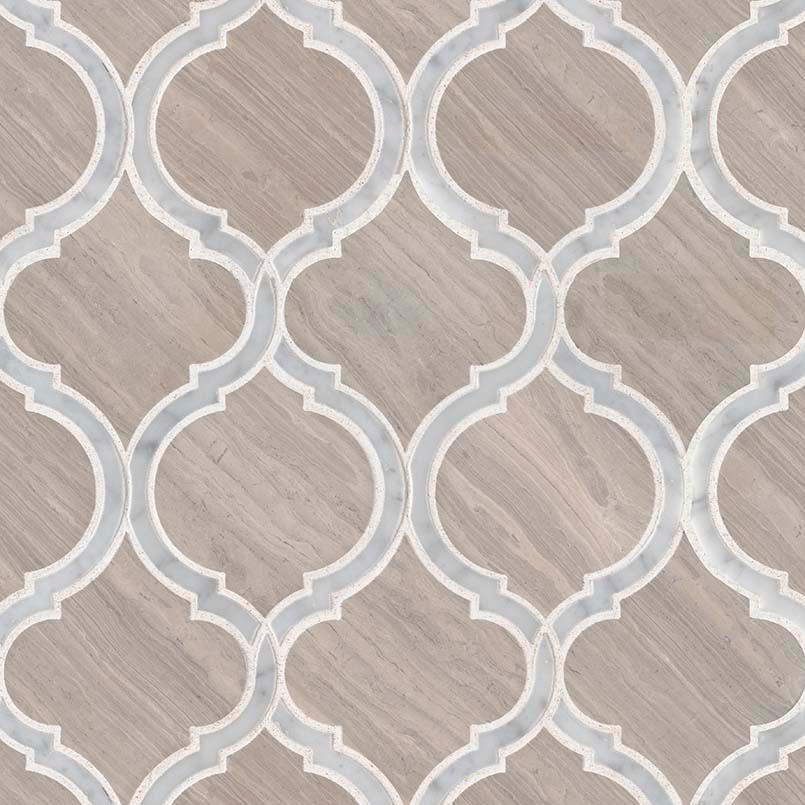 Marble Mosaic sheet tile in White Quarry Savona Mosaic
