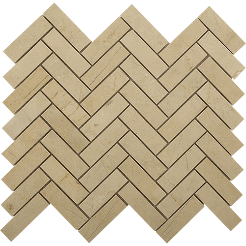 Crema Marfil 1x3 Herringbone Polished Mosaic Tile