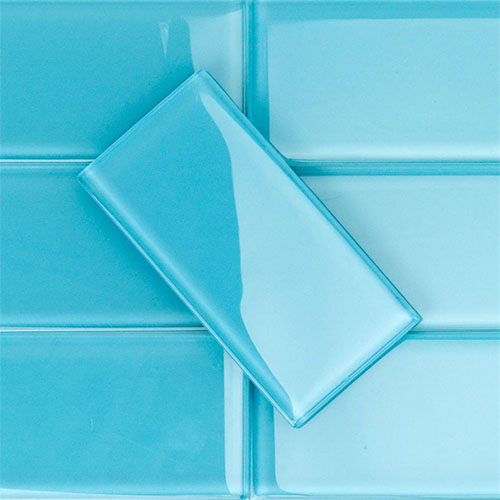 Crystal Turquoise 3x6 Polished Glass Tile
