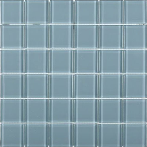 Crystal Blue Gray 2x2 Polished Glass Tile
