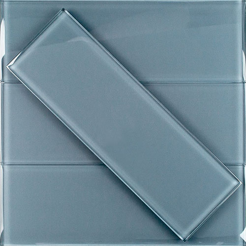 Crystal Blue Gray 4x12 Polished Glass Tile