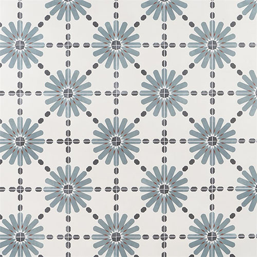 Dhar Daisy Blue 9x9 Porcelain Tile