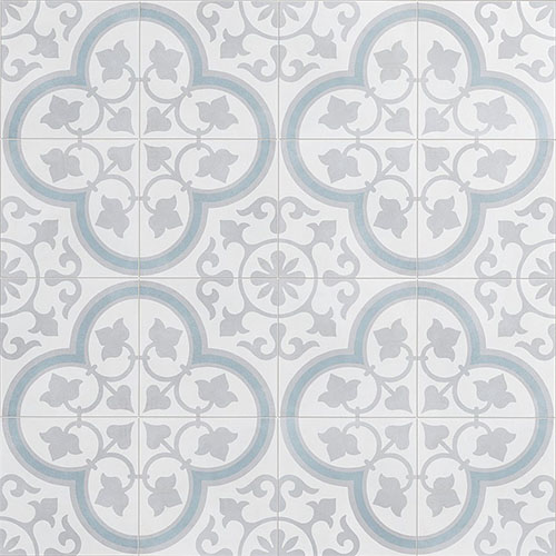 Dhar Silver Ornate 9x9 Porcelain Tile