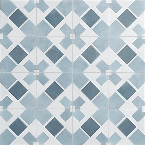 Dhar White Cross 9x9 Porcelain Tile