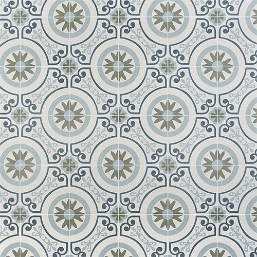 Dhar White Garden 9x9 Porcelain Tile