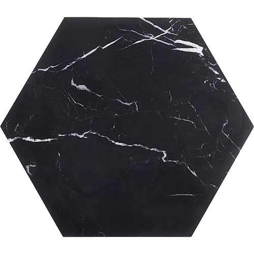 Epoch Nero Marquina 10" Hexagon Honed Marble Tile