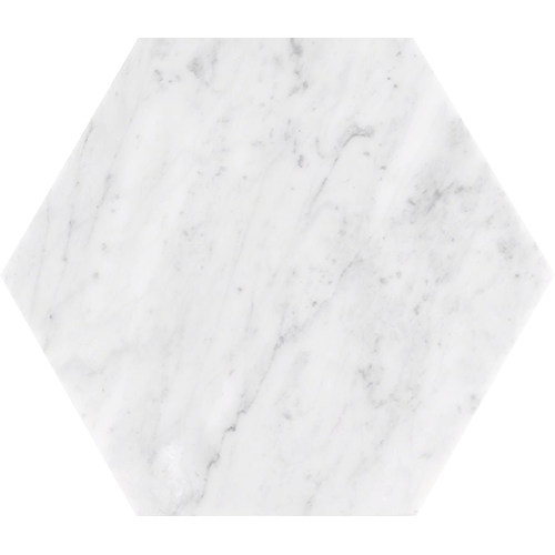 Epoch White Carrera 10" Hexagon Honed Marble Tile